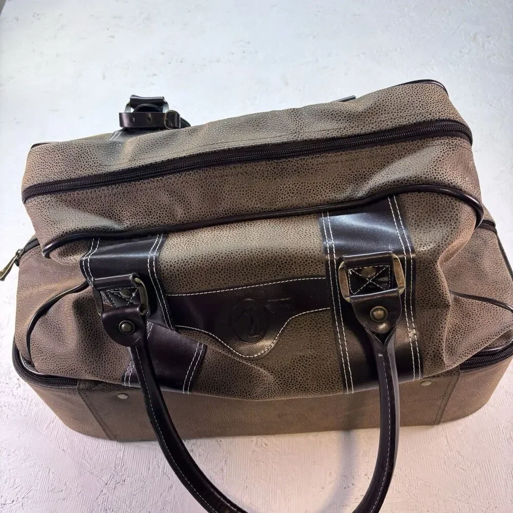 Sovrano Golf Over Night Bag: Double Decker Duffle W/ Shoe Compartment Brown